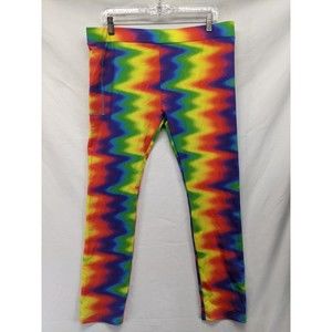 Dolls Kill Plus Size Rainbow Leggings Festival Rave Pants 1X